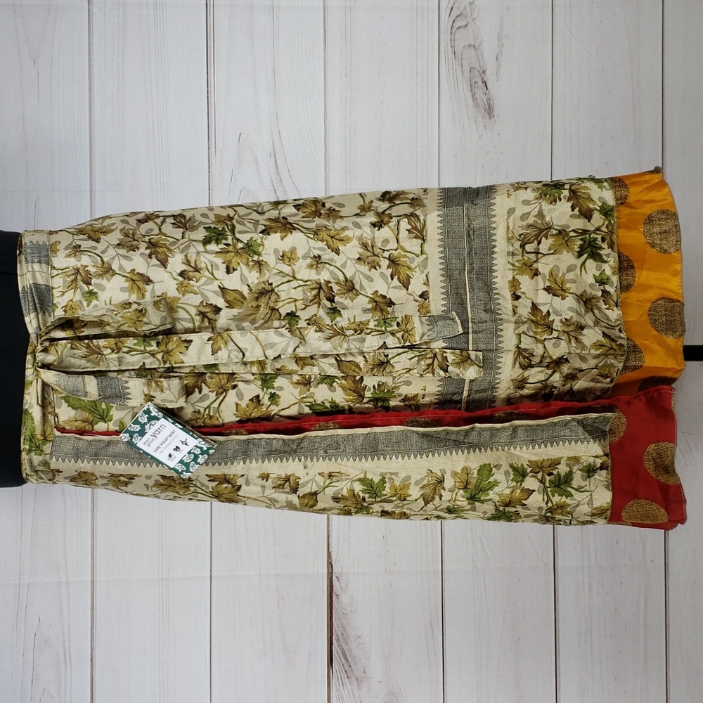 Darn Good Yarn Sari Silk Wrap Skirt Tea Goddess